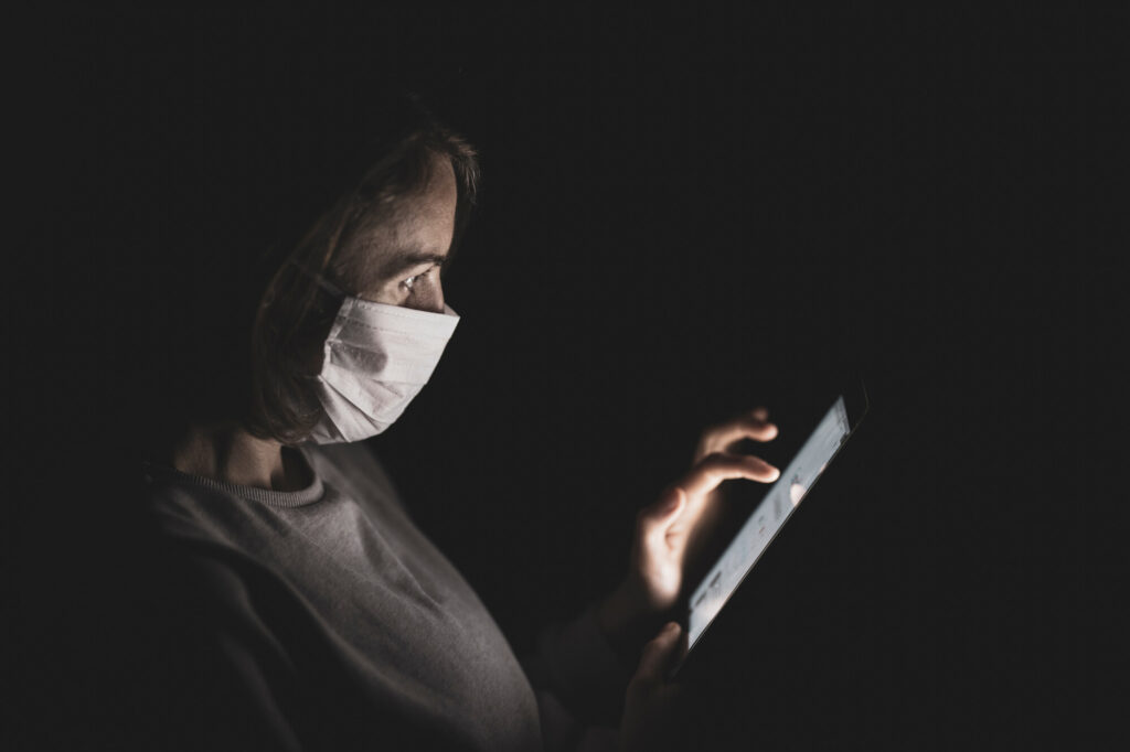 A Woman Researching During the Coronavirus Pandemic