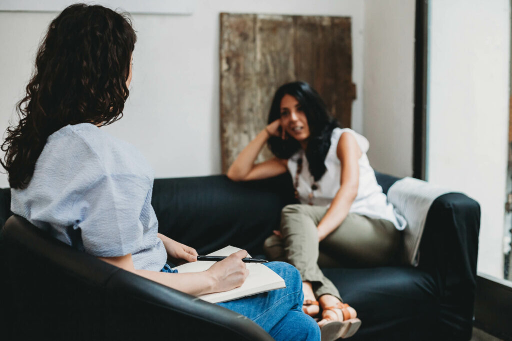 patient on couch in therapy