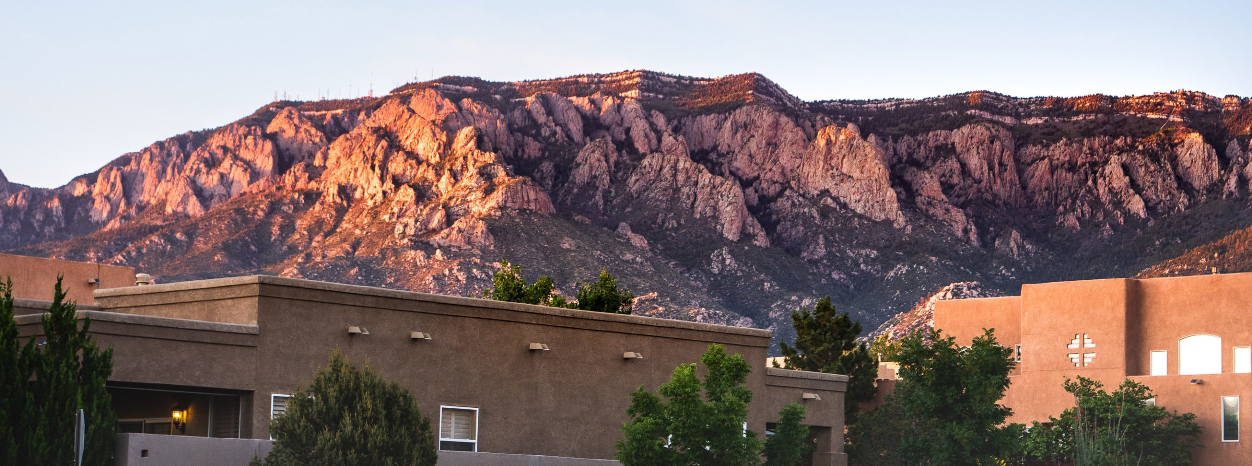 Albuquerque, New Mexico neighborhood at sunset